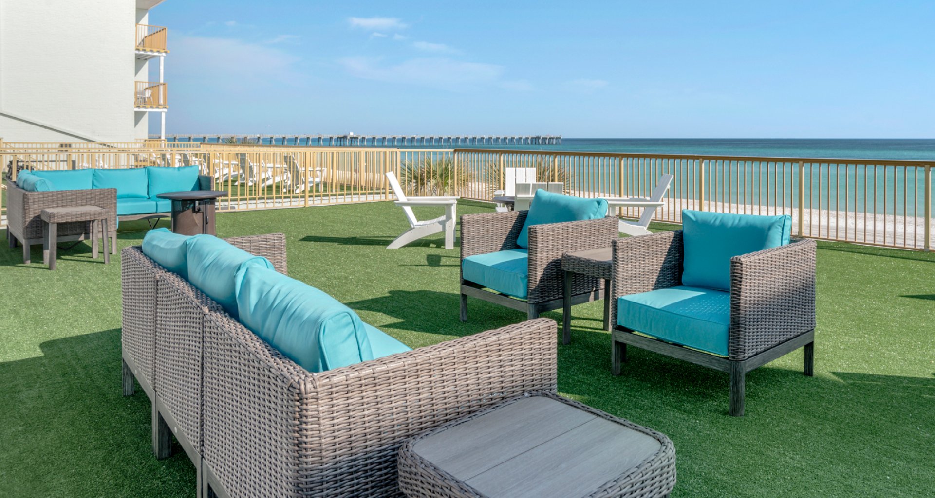 Sofa Set Near Beach at Chateau Beachfront Resort, Florida